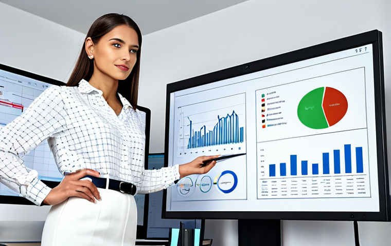 브랜드 마케팅 인사이트 도출 방법 - **
"A data analyst in a bright, modern office, working on a computer displaying charts and graphs. ...